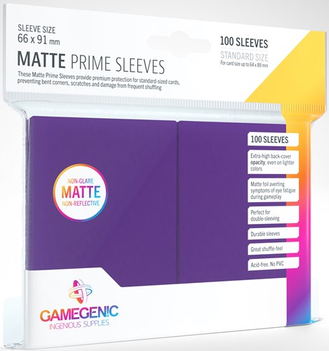 100 x Purple Matte Standard Card Sleeves 63.5mm x 88mm (Gamegenic)