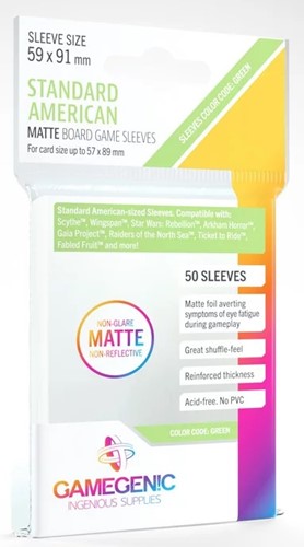 50 x Clear Matte Standard American Card Sleeves 59mm x 91mm (Gamegenic)