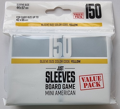 2!GGX10025ML 150 x Just Mini American Card Game Sleeves 44mm x 67mm (Gamegenic) published by Gamegenic