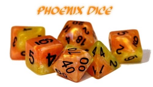 Halfsies Dice: Phoenix (Polyhedral 7 Set)