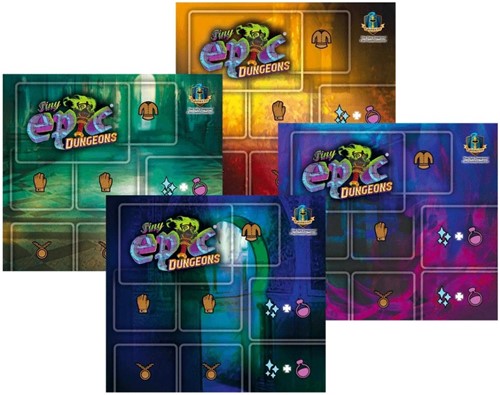 GLTEDUA02 Tiny Epic Dungeons Card Game: 4 Pack Player Game Mats published by Gamelyn Games