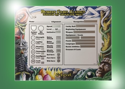 Dungeon Crawl Classics RPG: 0-Level Scratch Off Character Sheets