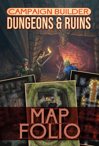 2!KOB6067 Dungeons And Ruins: Campaign Builder Map Folio published by Kobold Press