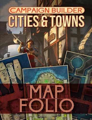 KOB9481 Dungeons And Dragons RPG: Campaign Builder: Cities And Towns Map Folio published by Paizo Publishing