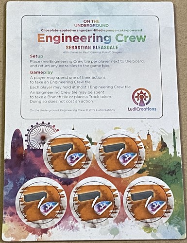 On The Underground Board Game: Engineering Crew Expansion