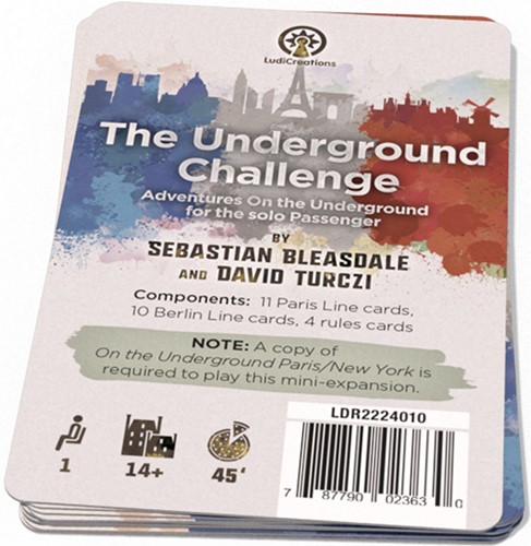 2!LDR2224010 On The Underground Board Game: Paris And New York: Underground Challenge Solo Expansion published by LudiCreations