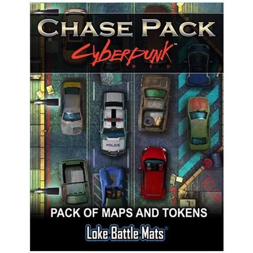2!LOKEBM066 The Cyberpunk Set: Chase Pack - Pack Of Maps And Tokens published by Loke Battle Mats