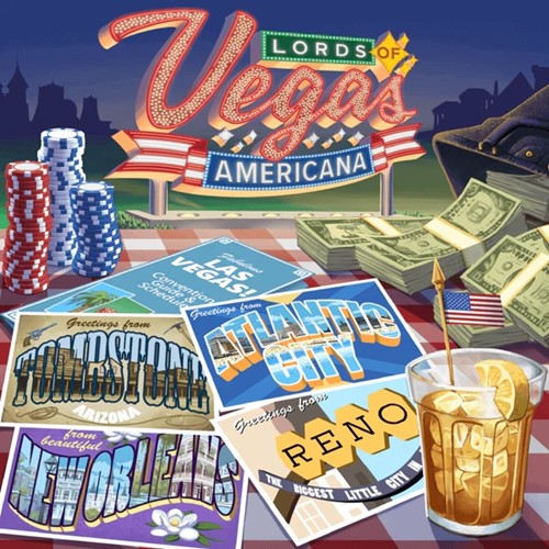LSG20420 Lords Of Vegas Board Game: Americana Expansion published by Lone Shark Games