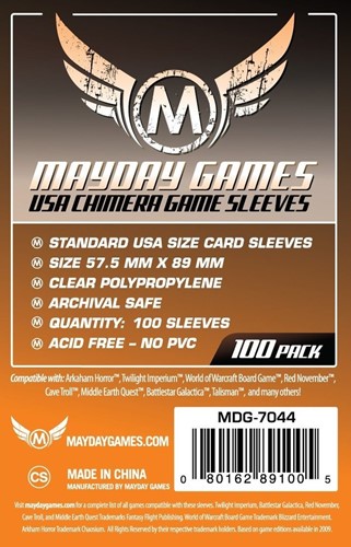 2!MDG7044 Mayday 100 Card Sleeves 57.5mm x 89mm published by Mayday Games