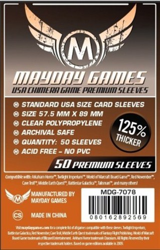 50 x Clear USA Chimera Card Sleeves 57.5mm x 89mm (Mayday Premium)