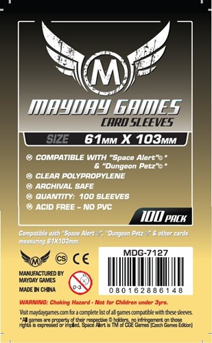 2!MDG7127 100 x Mayday Clear Card Sleeves 61mm x 103mm published by Mayday Games