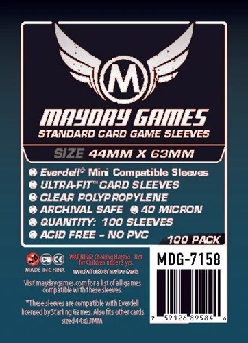 100 x Clear Standard Everdell Mini Compatible Sleeves 44mm x 63mm