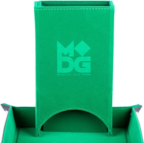 Fold Up Velvet Dice Tower: Green