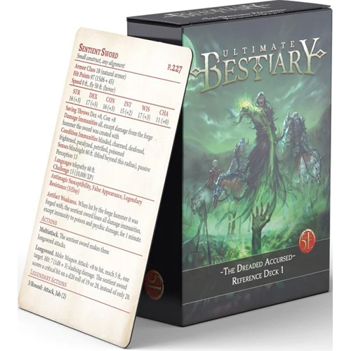2!NRG1112 Dungeons And Dragons RPG: Ultimate Bestiary: The Dreaded Accursed Reference Deck 1 published by Nord Games