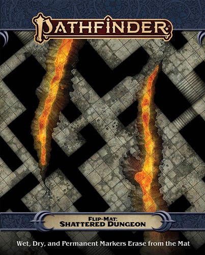 PAI30120 Pathfinder RPG Flip-Mat Shattered Dungeon published by Paizo Publishing