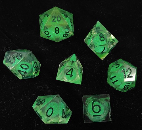 2!PAL510 The Teenage Mutant Ninja Turtles RPG: Mutagen Green Dice Set published by Palladium Books