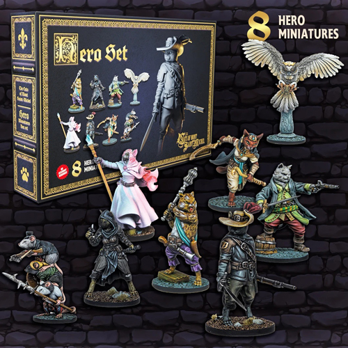 PUCOMSM105M The Cats Of Mont Saint Michel Board Game: Hero Miniatures Set published by Raybox Games