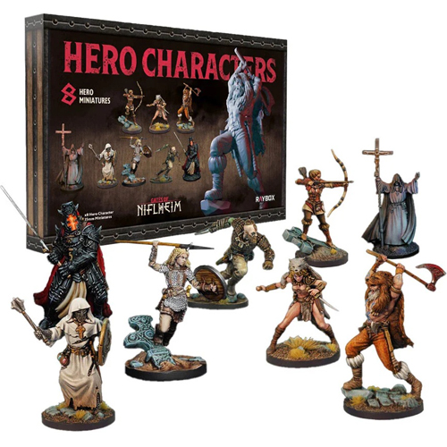1!PUGON154M Gates Of Niflheim Board Game: Hero Characters Miniatures Set published by Raybox Games