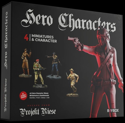 2!RBXEFPR254M Escape From Projekt Riese Board Game: Hero Characters Miniatures Set published by Raybox Games