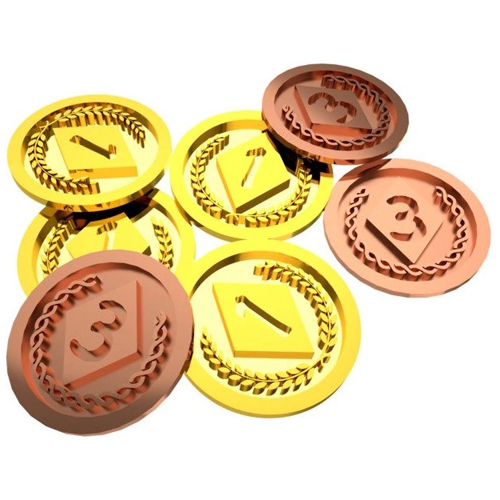 3!RSDGI003 Gems Of Iridescia Board Game: Metal Coins published by Rock Stone & Dice