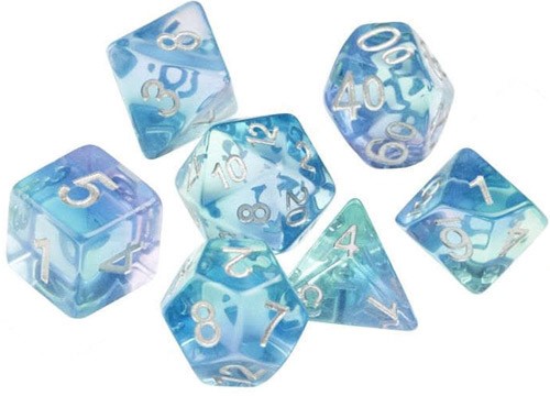 SDZ000402 Emerald Waters Polyhedral Dice Set published by Sirius Dice