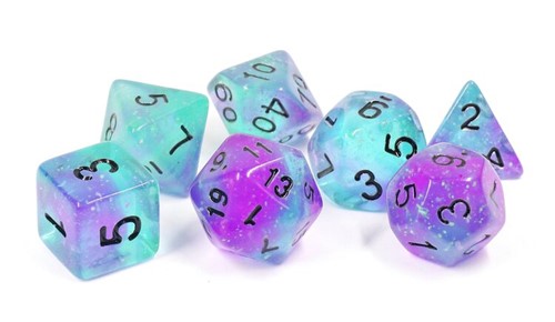 Peacock Glowworm Polyhedral Dice Set