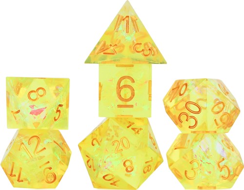 2!SDZ001406 Sharp Yellow Fairy Polyhedral Dice Set published by Sirius Dice