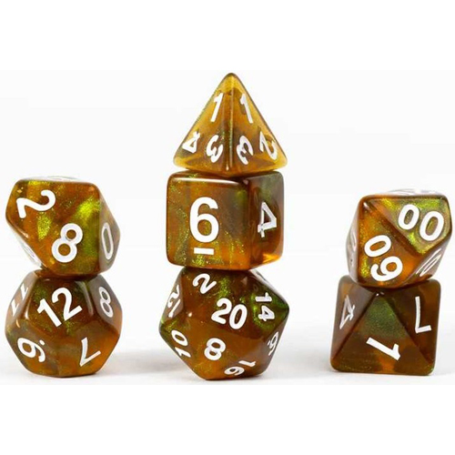 SDZ001605 Peridot Treasures Unearthed Polyhedral Dice Set published by Sirius Dice