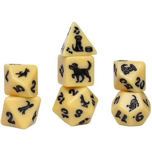 2!SDZ002604 Golden Pup Animal Polyhedral Dice Set published by Sirius Dice
