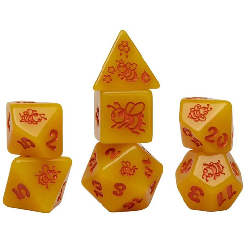 2!SDZ002606 Golden Buzz Animal Polyhedral Dice Set published by Sirius Dice