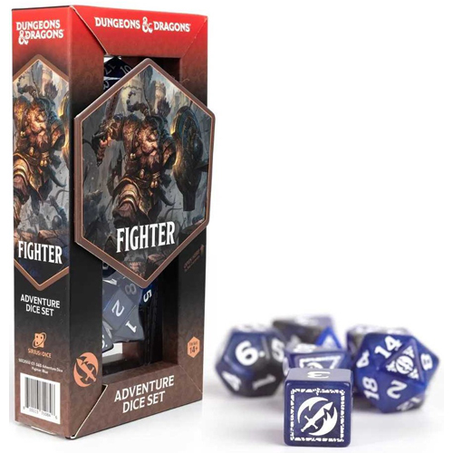 3!SDZ200203 Dungeons And Dragons Adventure Dice Set - Fighter: Blue published by Sirius Dice