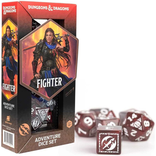 3!SDZ200212 Dungeons And Dragons Adventure Dice Set - Fighter: Red published by Sirius Dice