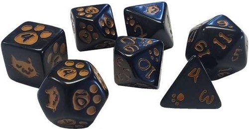 SJ5906B Kitten Polyhedral Dice Set: Black published by Steve Jackson Games