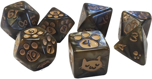 SJ5906D Kitten Polyhedral Dice Set: Brown published by Steve Jackson Games