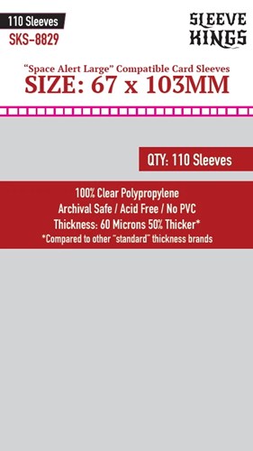 110 x Space Alert Large Compatible Sleeves (67mm x 103mm)