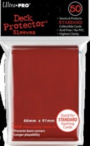 2!UP82672S 50 x Red Standard Card Sleeves 66mm x 91mm (Ultra Pro) published by Ultra Pro