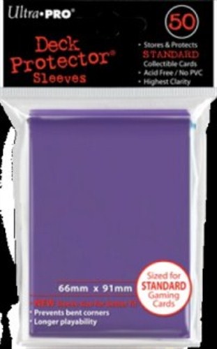 3!UP82676S 50 x Purple Standard Card Sleeves 66mm x 91mm (Ultra Pro) published by Ultra Pro