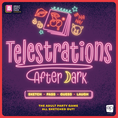 2!USOTELEDARK25 Telestrations Board Game 2025 Refresh After Dark published by USAOpoly