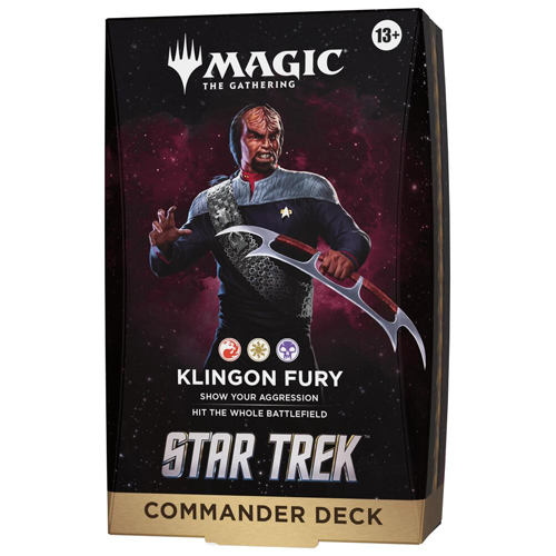 WTCD58990001S3 MTG Star Trek Klingon Fury Commander Deck published by Wizards of the Coast