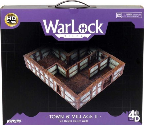 WZK16511 WarLock Tiles System: Town And Village II - Full Height Plaster Walls published by WizKids Games