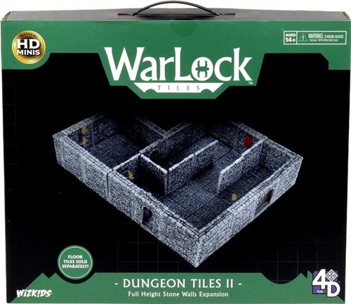 WZK16514 WarLock Tiles System: Dungeon Tiles II - Full Height Stone Walls Expansion published by WizKids Games