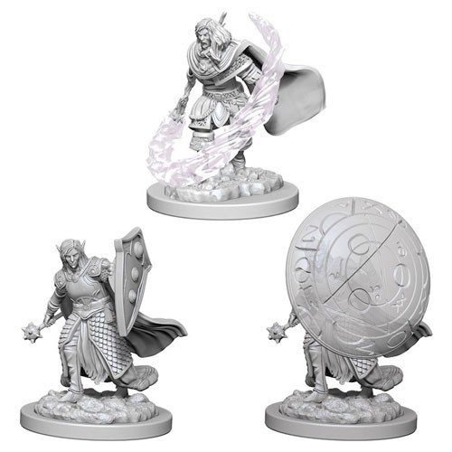 2!WZK73205S Dungeons And Dragons Nolzur's Marvelous Unpainted Minis: Elf Male Cleric published by WizKids Games