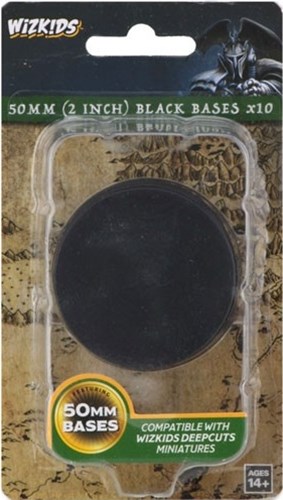 WZK73595 10 x Black 50mm Round Base: WizKids Deep Cuts published by WizKids Games