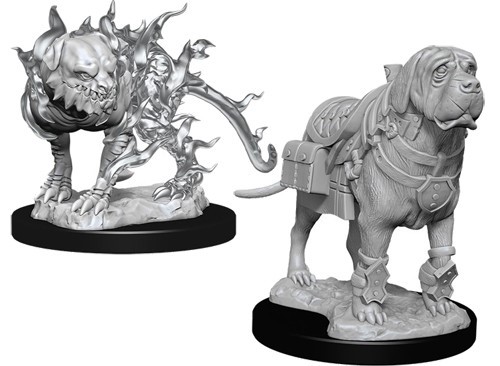 WZK90017S Dungeons And Dragons Nolzur's Marvelous Unpainted Minis: Mastif And Shadow Mastif published by WizKids Games