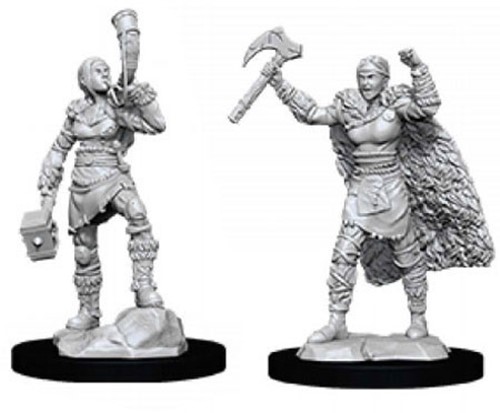 WZK90056S Dungeons And Dragons Nolzur's Marvelous Unpainted Minis: Human Female Barbarian 2 published by WizKids Games