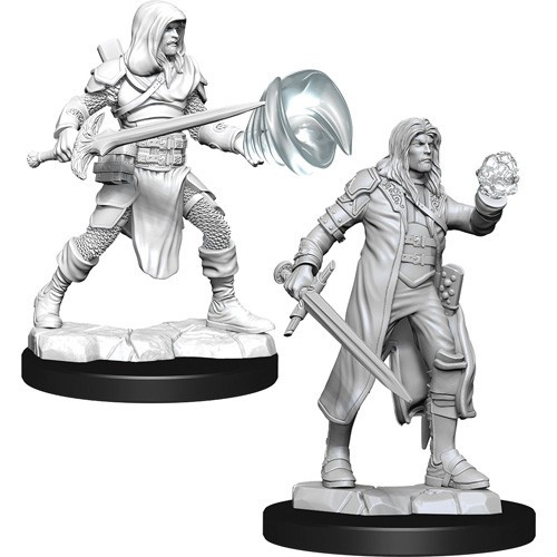 WZK90150S Dungeons And Dragons Nolzur's Marvelous Unpainted Minis: Male Fighter Wizard Multiclass published by WizKids Games