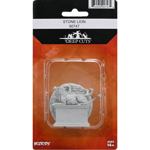 1!WZK90747 WizKids Deep Cuts Unpainted Miniatures: Stone Lion And Animated Stone Lion published by WizKids Games