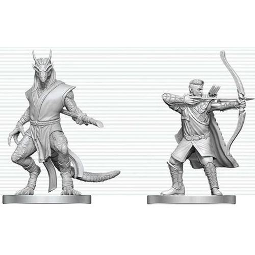 3!WZK90888 Dungeons And Dragons Nolzur's Marvelous Unpainted Minis: Elf Ranger And Dragonborn Monk published by WizKids Games