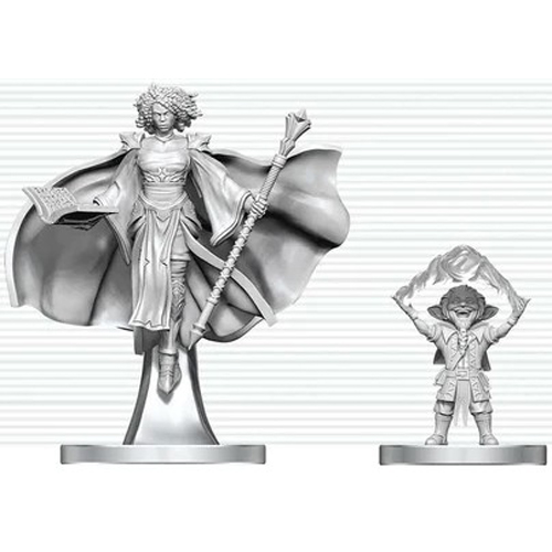 3!WZK90889 Dungeons And Dragons Nolzur's Marvelous Unpainted Minis: Gnome Warlock And Aasimar Wizard published by WizKids Games