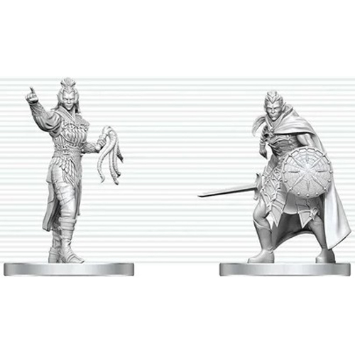 3!WZK90893 Dungeons And Dragons Nolzur's Marvelous Unpainted Minis: Drow Elite Warrior And Drow Priestess Of Lolth published by WizKids Games